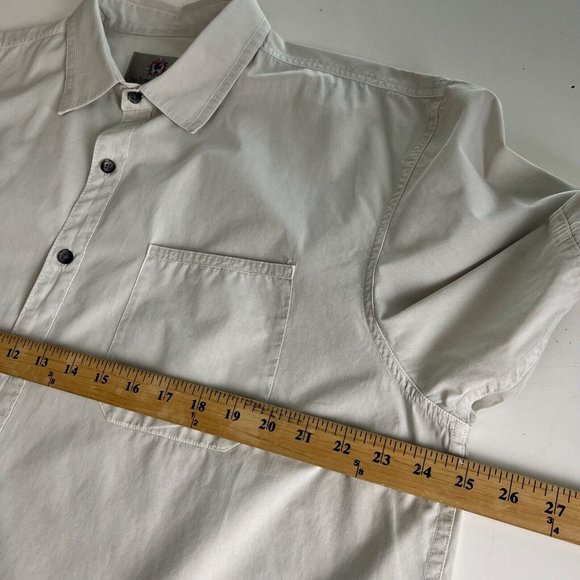 The Territory Ahead Neutral Off-White Button Up Camp Shirt Mens XL FLAWED STAINS - Picture 7 of 8